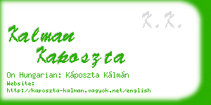 kalman kaposzta business card