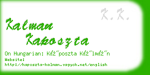 kalman kaposzta business card